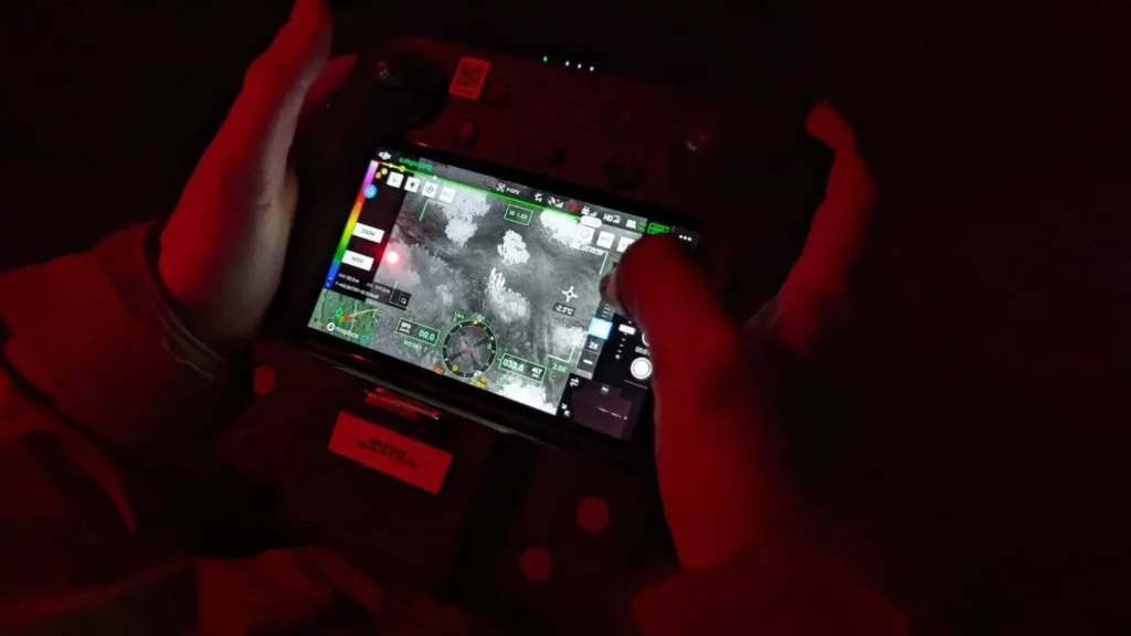 Control console of a drone from the drone crew initiation and training center